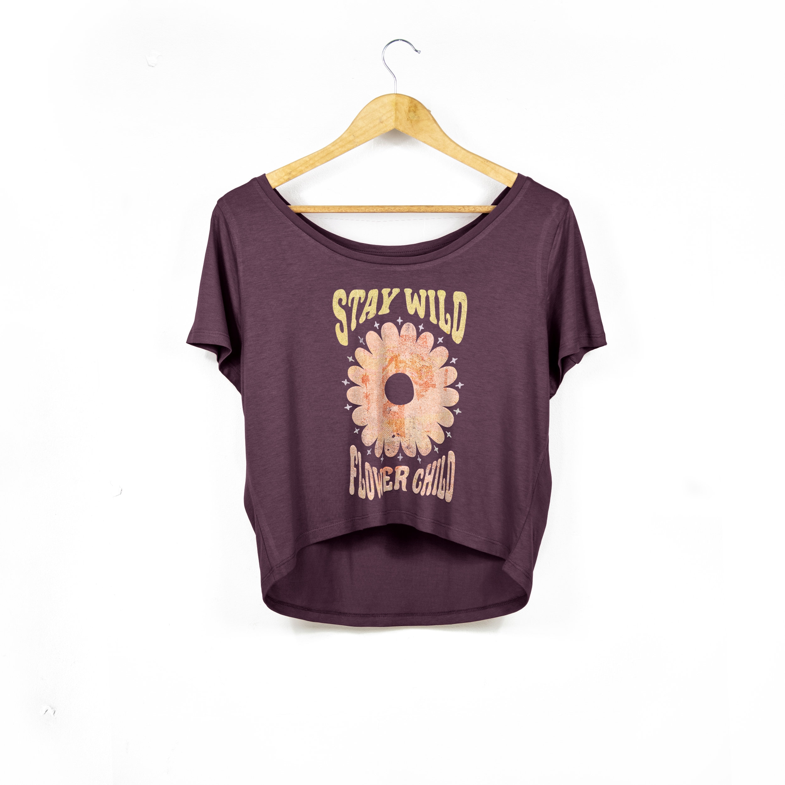 レディース「Stay Wild Flower Child」オーガニックブレンドオーバー