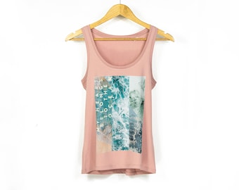 Women's 'My Heart Belongs To The Ocean' Yoga-Style Organic Cotton Tank Top