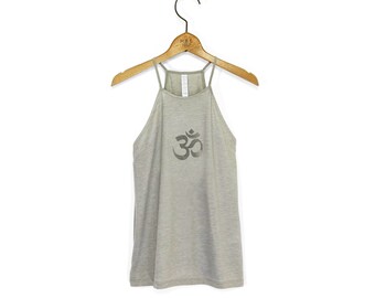 Women's Spiritual 'Om' Symbol Flowy High Neck Tank Top