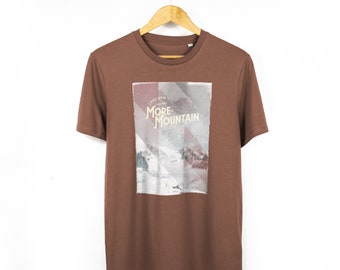 T-shirt unisex con stampa di montagna / T-shirt grafica Less Gym More Mountain / Camicia in cotone biologico vegano
