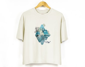T-shirt oversize da donna con scritta "Quiet The Mind And The Soul Will Speak" - TAGLIA XL