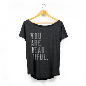 Women&#39;s &#39;You Are Beautiful&#39; Organic-Blend Scoop Neck T-Shirt