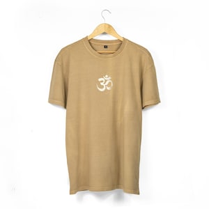 Om Print Acid Washed Heavy Oversized TShirt