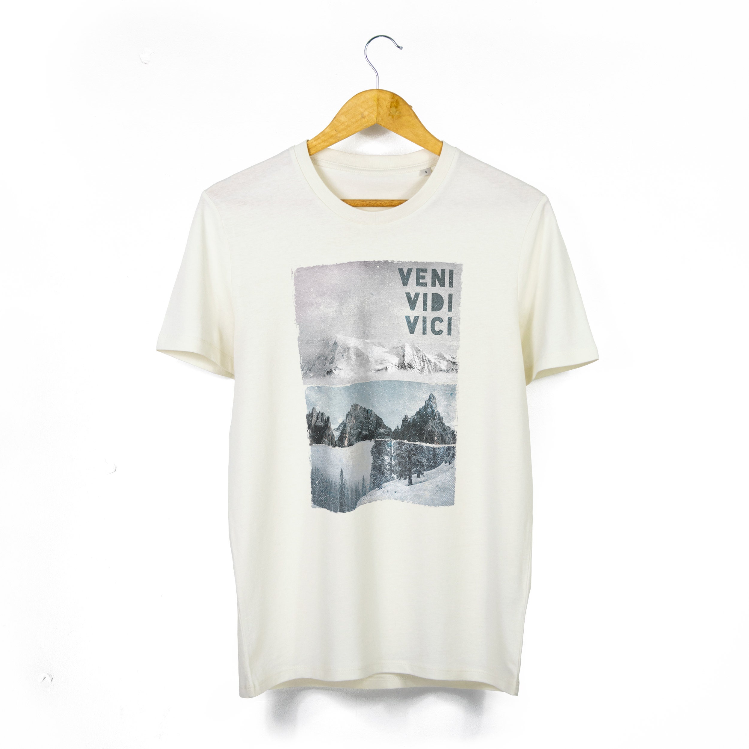 Heren-uniseks 'Veni Vidi Vici'-T-shirt van biologisch katoen
