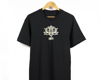 Camiseta de ioga espiritual com flor de lótus
