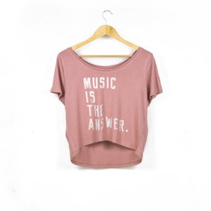 Women&#39;s &#39;Music Is The Answer&#39; Organic Blend Over-Sized T-Shirt
