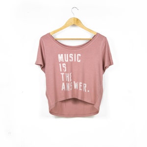 Women's 'Music Is The Answer' Organic Blend Over-Sized T-Shirt