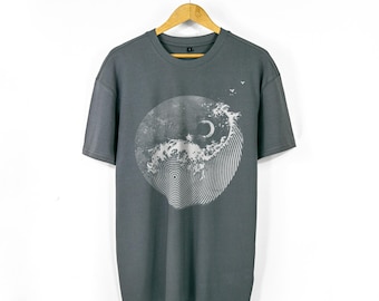 Yin Yang Wave Graphic Oversized T-shirt