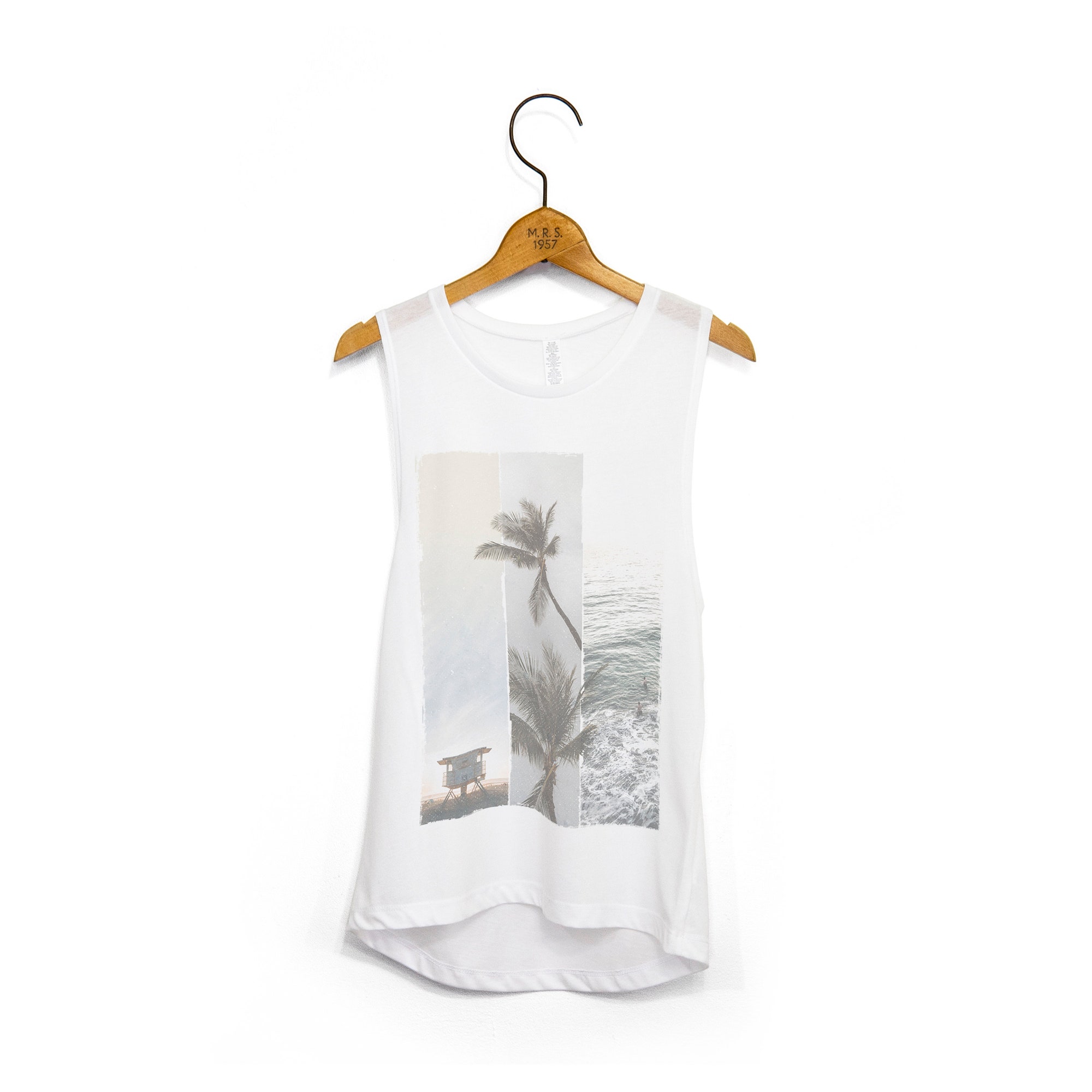 Women's 'Beach Dreams' Summer Beachwear Surf Style Muscle Fit Tank Top