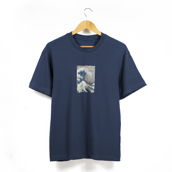 Unisex Hokusai Japanese Print Premium Heavyweight Tee | Classic Japanese Art The Great Wave Off Kanagawa | Men's Japanese T-Shirt
