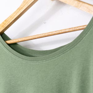 Ladies Organic Scoop Neck T-Shirt in Soft Olive Green