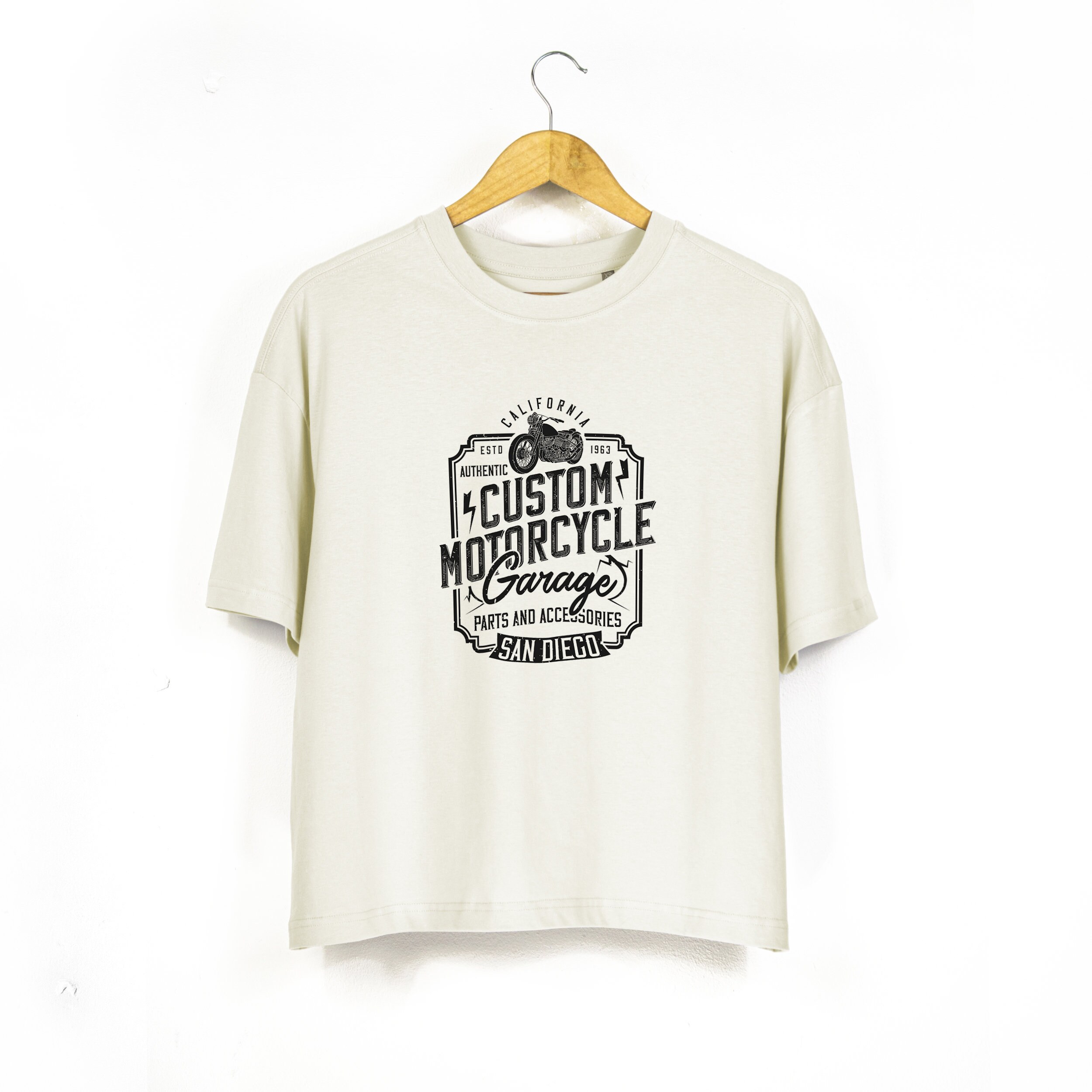 Womens Vintage Motorbike Oversized Boxy T-shirt | California