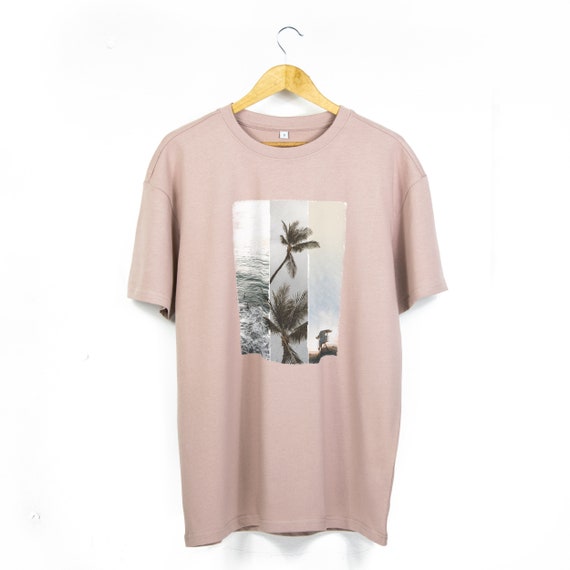 Summer Vibes Surf Style Oversized Baggy T Shirt Beach Dreams Tropical Print Graphic Tee Mens Retro Surf Fashion