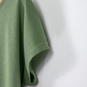Ladies Organic Scoop Neck T-Shirt in Soft Olive Green