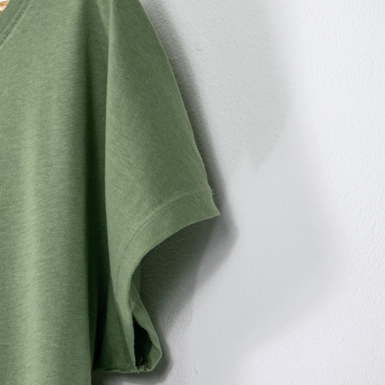Ladies Organic Scoop Neck T-Shirt in Soft Olive Green