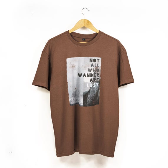 Oversized Baggy T Shirt With Mountain Print | Not All Who Wander