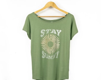 Stay Sunny Organic Scoop Neck T Shirt