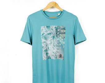 Men's / Unisex 'Happiness Comes In Waves' Organic Cotton T-Shirt