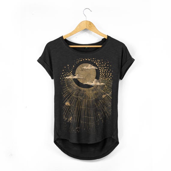 Boho Moon Graphic Relaxed Fit T Shirt