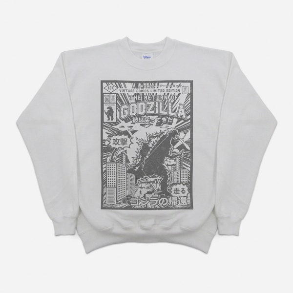 Kids Godzilla Sweatshirt - Ages 3-4, 5-6, 7-8, 9-11, 12-13