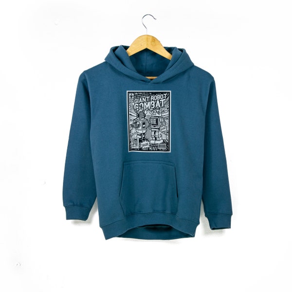 Sweat à capuche « Giant Robot Combat » pour enfant - 1-2, 3-4, 5-6, 7-8, 9-11, 12-13