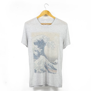 Unisex Hokusai Japanese Print T-Shirt | Classic Japanese Art The Great Wave Off Kanagawa | Japanese Ocean Wave Tee | Mens Summer Fashion