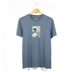 Unisex Hokusai Great Wave Japanese Print T-Shirt | Classic Japanese Art The Great Wave Off Kanagawa | Men&#39;s Beachwear Available In Plus Size