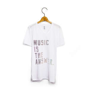 Men's 'Music Is The Answer' Tri-Blend V-Neck T-Shirt image 1