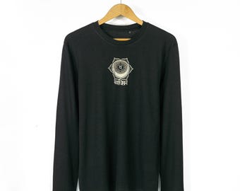 Mens Organic Long Sleeve TShirt | Spiritual Sacral Chakra Design