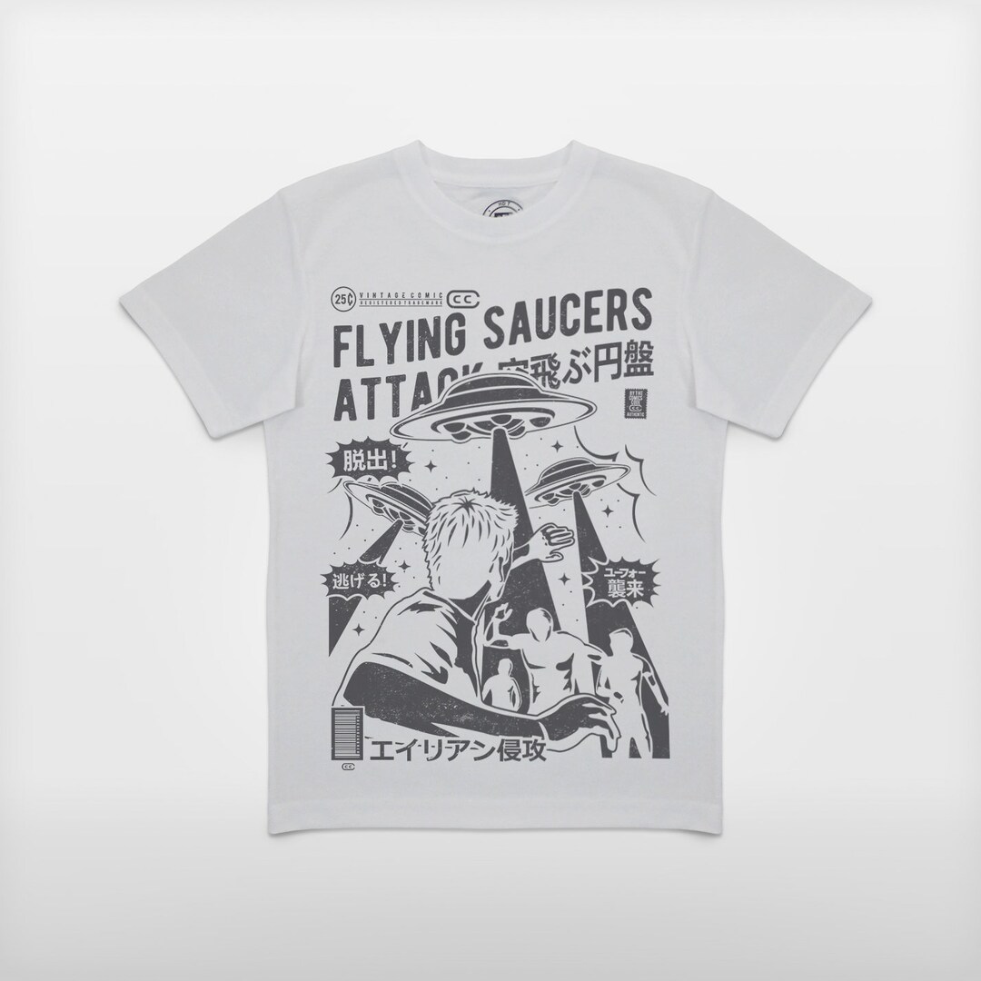 Vintage Comic 'flying Saucers' Tshirt Boys Ages Etsy