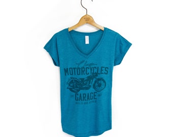 Women's 'Classic Motorcycles Garage' Vintage T-Shirt