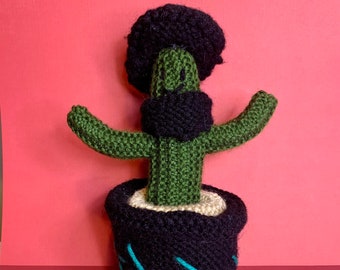 Knitted Cowboy Cactus Plush