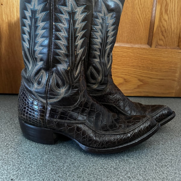 Vintage Tony Lama Womens' Exotic Leather Cowboy Boots US 8.5B