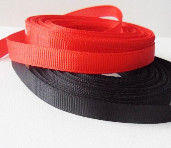 free postage 5mm Red Grosgrain in 5m or 10m cut lengths