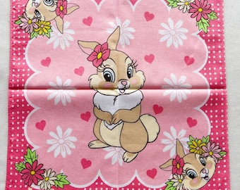 Vintage Miss Bunny handkerchief / Cartoon Handkerchief