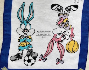 Fazzoletto vintage Tiny Toon del 1994 / Fazzoletto dei cartoni animati / Fazzoletto del coniglietto