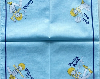 Vintage Ribon Tachikake Hideko Handkerchief / Manga Handkerchief