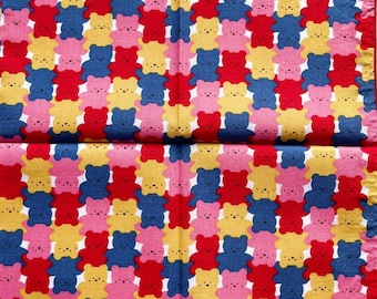 Vintage Bear Handkerchief / Vintage Animal Handkerchief / Vintage Japanese Handkerchief