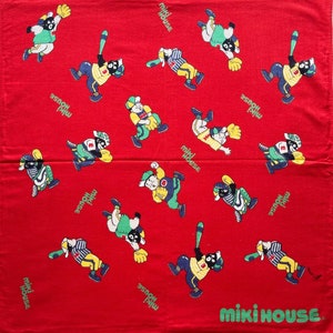 Vintage 90s Miki House Handkerchief / Japanese Handkerchief / Cartoon Hanadkerchief