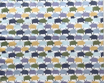 Vintage Pig Art Handkerchief: Colorful Animal Print