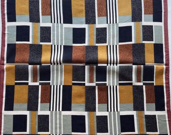 Vintage 90s Geometric Handkerchief: Japanese Art Scarf