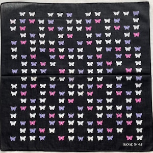 Fazzoletto vintage Hanae Mori Butterfly: stampa naturalistica (16 x 16 pollici)