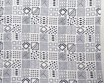 Vintage 90s Geometric Handkerchief - Japanese Art Print