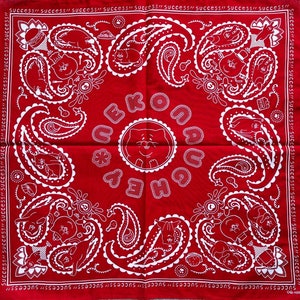 Vintage Red Paisley Handkerchief (19x19.5 Inch)