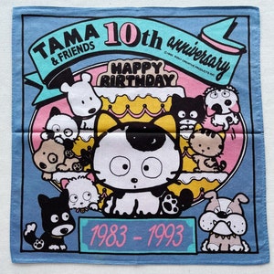 Vintage 1993 Tama and Friends Taschentuch / Cartoon Taschentuch / Katzen Taschentuch / Tier Taschentuch