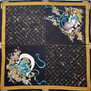 Vintage Japanese Handkerchief / Japanese Art / Art Handkerchief