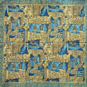 Vintage Paisley Handkerchief: 20&quot; Square Pocket Square