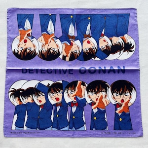 Vintage 90s Detective Conan Handkerchief / Vintage Anime Handkerchief / Vintage Case Closed Hankies