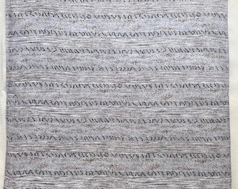 Vintage Japanese Art Handkerchief - 18x18.5"