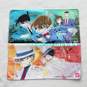 Vintage 90s Detective Conan Handkerchief / Vintage Anime Handkerchief / Vintage Case Closed Hankies